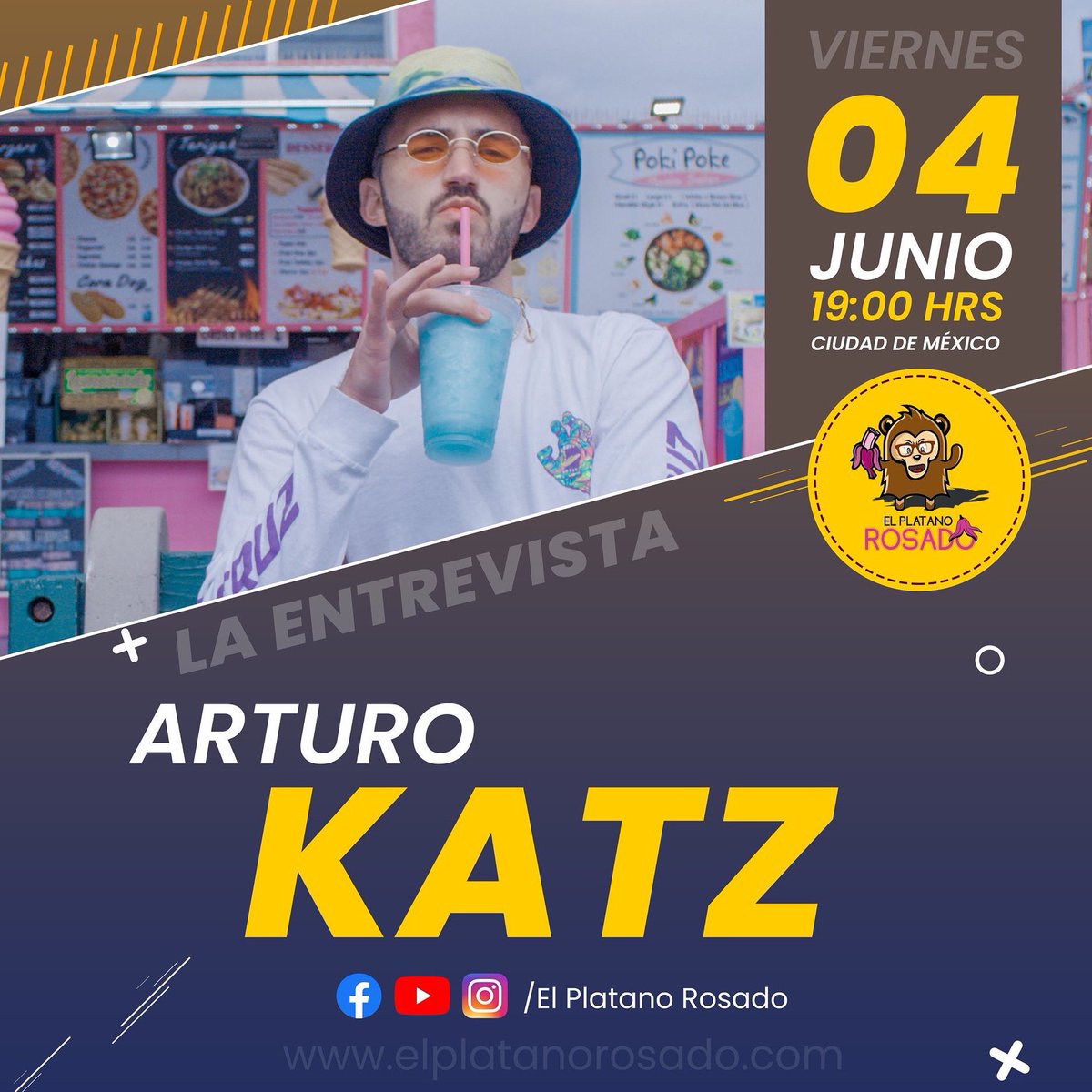 ElPlatanoRosado's tweet photo. 🛑 !!SEGUNDA TEMPORADA!! 🛑

Viernes 04 de Junio, a las 7:00pm (Hora México), en nuestra entrevista con @arturokatzmusic @ElPlatanoRosado 

#ElPlatanoRosado #FacebookLive #LaEntrevistaSegundaTemporada #ArturoKatz #LaEntrevista #LaEntrevistaElPlatanoRosado #TeEsperamos https://t.co/fJLCsz5BGC