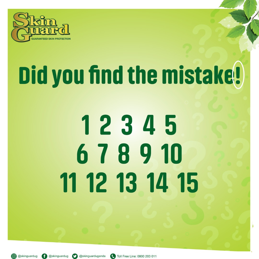 SkinGuardUganda's tweet photo. Did you find the mistake?
#SkinGuardFun https://t.co/EVMsDMj2LA