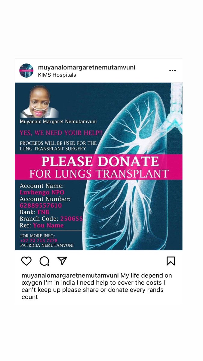 khathumasithi's tweet photo. Please let’s continue with all Donations, she needs every cent.. @RealMrumaDrive @Pascie24 @AdvoBarryRoux @luv_hani @Julius_S_Malema https://t.co/C8oxbY0sDC