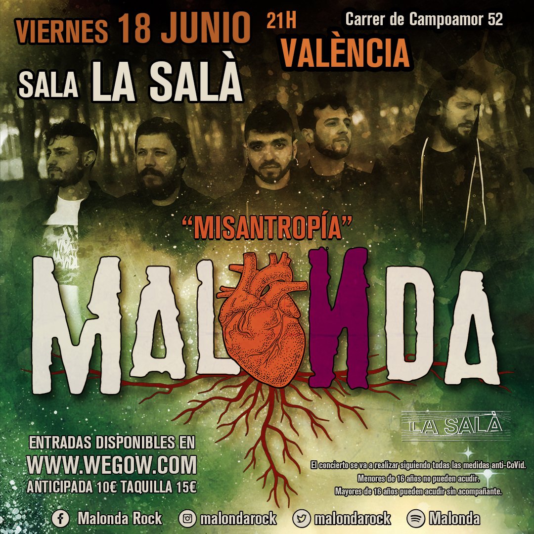 ¡SE ACABO LA ESPERA! Por fin la presentación de MISANTROPÍA és ya un hecho por haber.  El próximo 18 de JUNIO estaremos destilando rock &amp; roll en la sala <a href="/lasalavalencia/">La Salà</a> (València). Estamos ansiosos por veros las caras a tod@s. Entradas disponibles en wegow.com