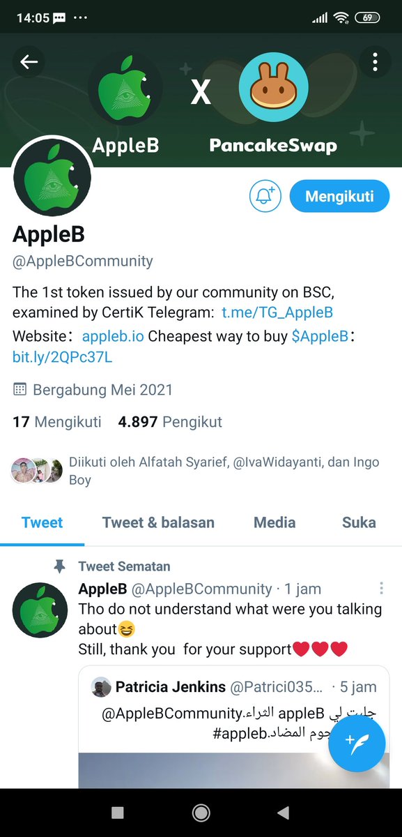 evalutfiasari's tweet photo. @ladyincrypto @AppleBCommunity Done RT LIKE LOVE https://t.co/pEASkebOdB