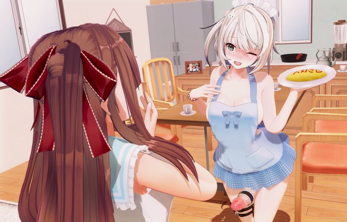 #カスメふたなり部
おうちに遊びに来た茶髪ちゃんにご飯を作ってあげる 