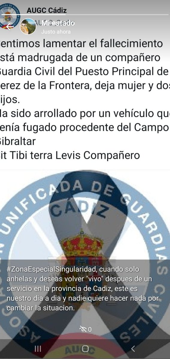 SVACampoGibralt's tweet photo. Otra vez la desgracia vuelve a caer sobre el lado de los defensores de la ley..
Otra vez, por desgracia, relacionado con el #CampodeGibraltar..
Desde #AFVA trasladar nuestro más sentido pésame a la familia, allegados y compañeros de @guardiacivil
#ZonaEspecialSingularidad YA! https://t.co/hXKqUSw2kO