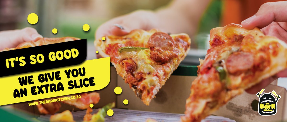 DarkKitchenJHB's tweet photo. The only place where you can get a 9th slice to completely relinquish that grumble.

Order online https://t.co/yxe9H9LqiV and get free delivery.  

#TheDarkKitchenJHB #9thSlicePizza #Delicious #Pizza #HumbleYourGrumble #FreeDelivery https://t.co/gOtcFMsWRk