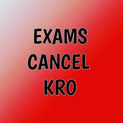 Anmi2231's tweet photo. Don't ignore students cancel exam save Students. #cancelExamsSaveStudent https://t.co/YU7j7p2vRK