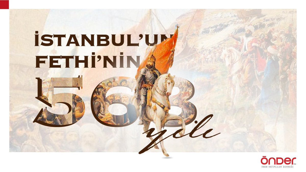 onderihl's tweet photo. “İstanbul muhakkak fethedilecektir. Onu fetheden komutan ne güzel komutandır. Onu fetheden ordu ne güzel ordudur.”

💬 Hz. Muhammed (S.A.V.)

Bu kutlu müjde ile yeni bir çağ açan Fatih Sultan Mehmed Han ve ordusunu rahmet ve minnetle yad ediyoruz.🇹🇷

#İstanbulunFethi
#29MAYIS1453 https://t.co/hwkhobXgAN