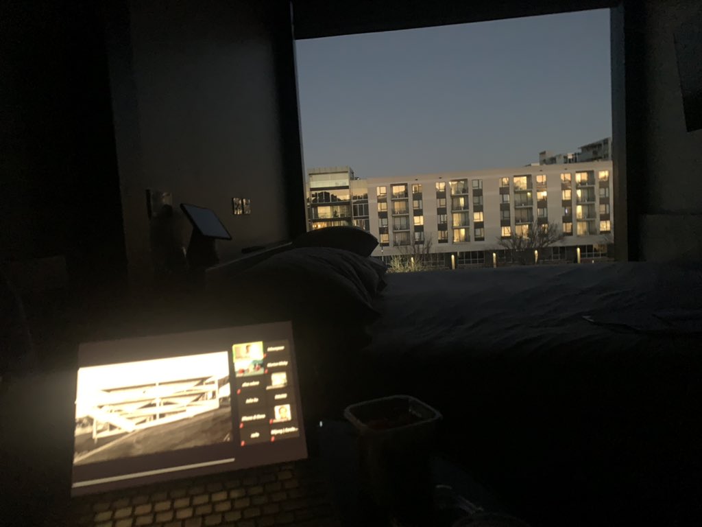 ThompsonKerstin's tweet photo. How one goes to, hopefully participates in an international conference: by zoom, through time zones while picnicking from desk of a room in a cross border hotel.
Still we will affirm through our actions in architecture
#affirmingactions @EPFL
#lockdownmelbourne #paolotombesi https://t.co/EgMiSbrLJM