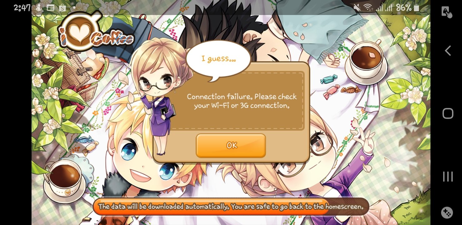 K0waです Lineilovecoffee アイラブコーヒー My Loading Always Got Stuck At 84 And That Notice Popped Up Even Though My Internet Is Perfectly Fine After That The Game Won T Load Past 9