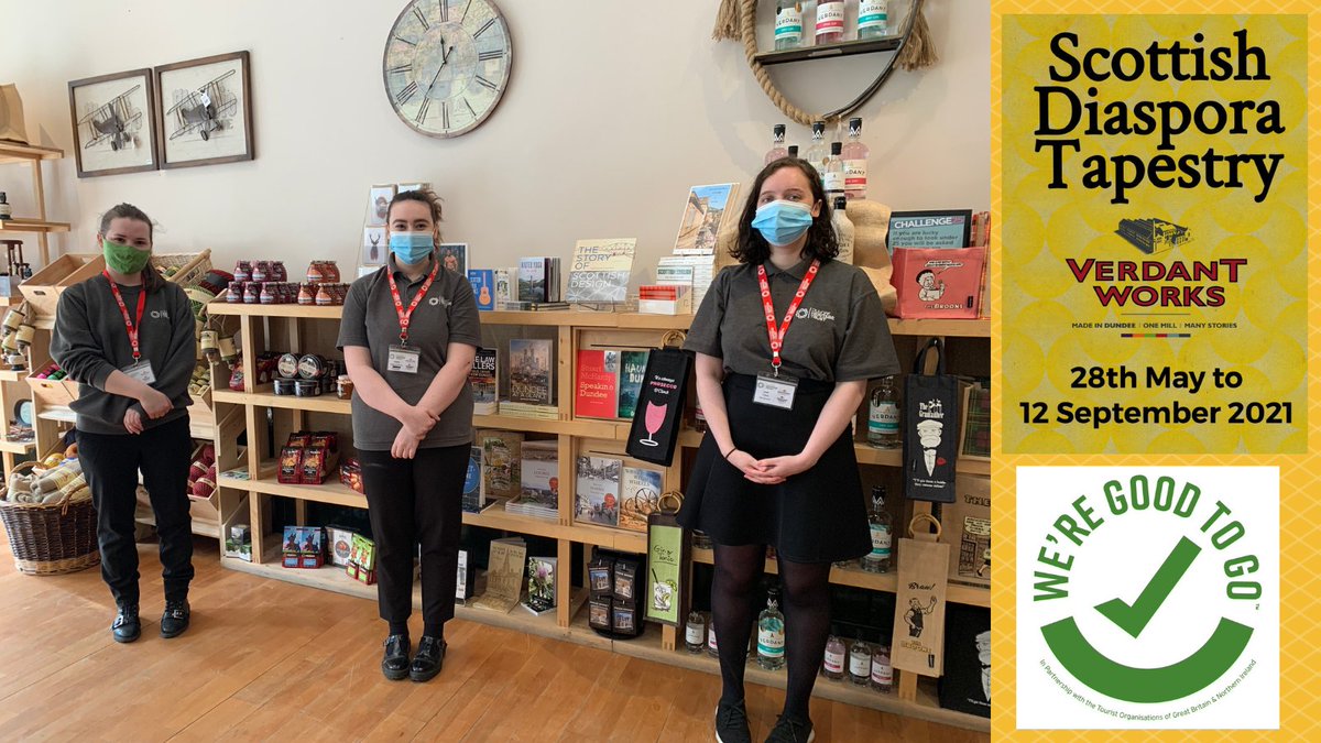 VerdantWorks's tweet photo. The friendly team @VerdantWorks are ready to welcome you! We are now open 7 days a week. Your entry ticket also gives you admission to the Scottish Diaspora Tapestry for unlimited visits for 12 months. #Museumsarego #BacktoMuseums #Goodtogo #visitdundee #DundeeIsOpen #Dundee https://t.co/Ip8jVKrigV
