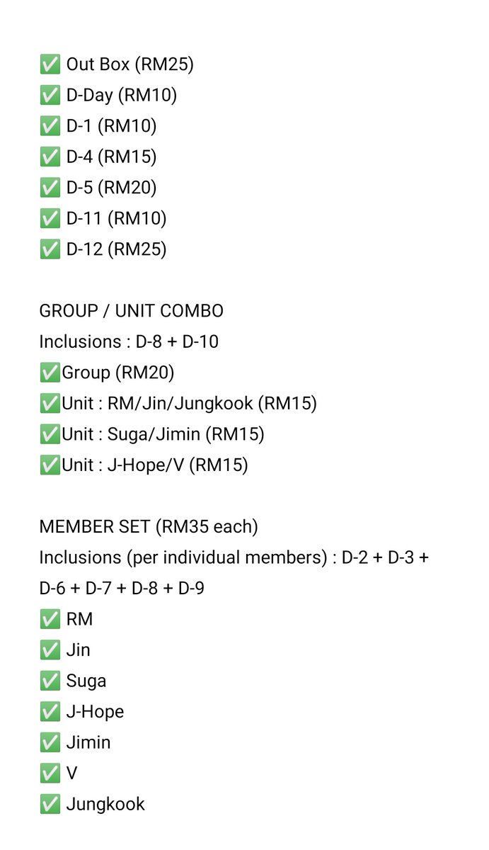 YoungMeKpopshop's tweet photo. HELP RT 🇲🇾
MSIA /MY /MALAYSIA
LOOSE ITEMS/SHARING GOODS GO
#BTS
BTS 2021 FESTA D-DAY CALENDAR
💵Ref. Photo
❗Need at least 80% order to proceed
📮RM6-10 WM/EM* (*for EM only if flexiprepaid is applicable)
#YoungMeKshop #YoungMeOfficialCollection https://t.co/WTm9pQa8nY