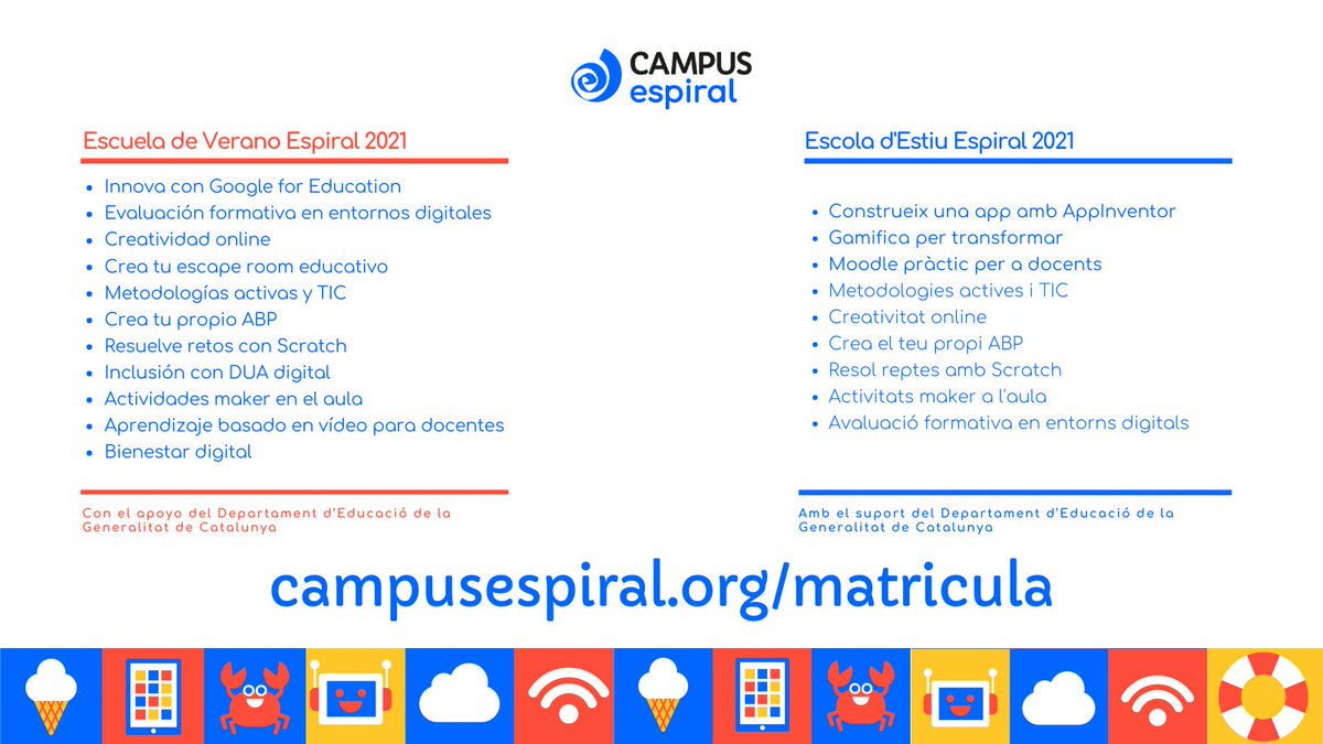 👀 ¿Estás buscando cómo introducir la educación digital en el aula con garantías?

🤖¡Hazlo con nosotros, que lo llevamos haciendo desde hace más de 30 años!

➡️ campusespiral.org/matricula

💻Formación 100% online

 #ResilienciaDigital #Formación #SOSDigitalDocente
