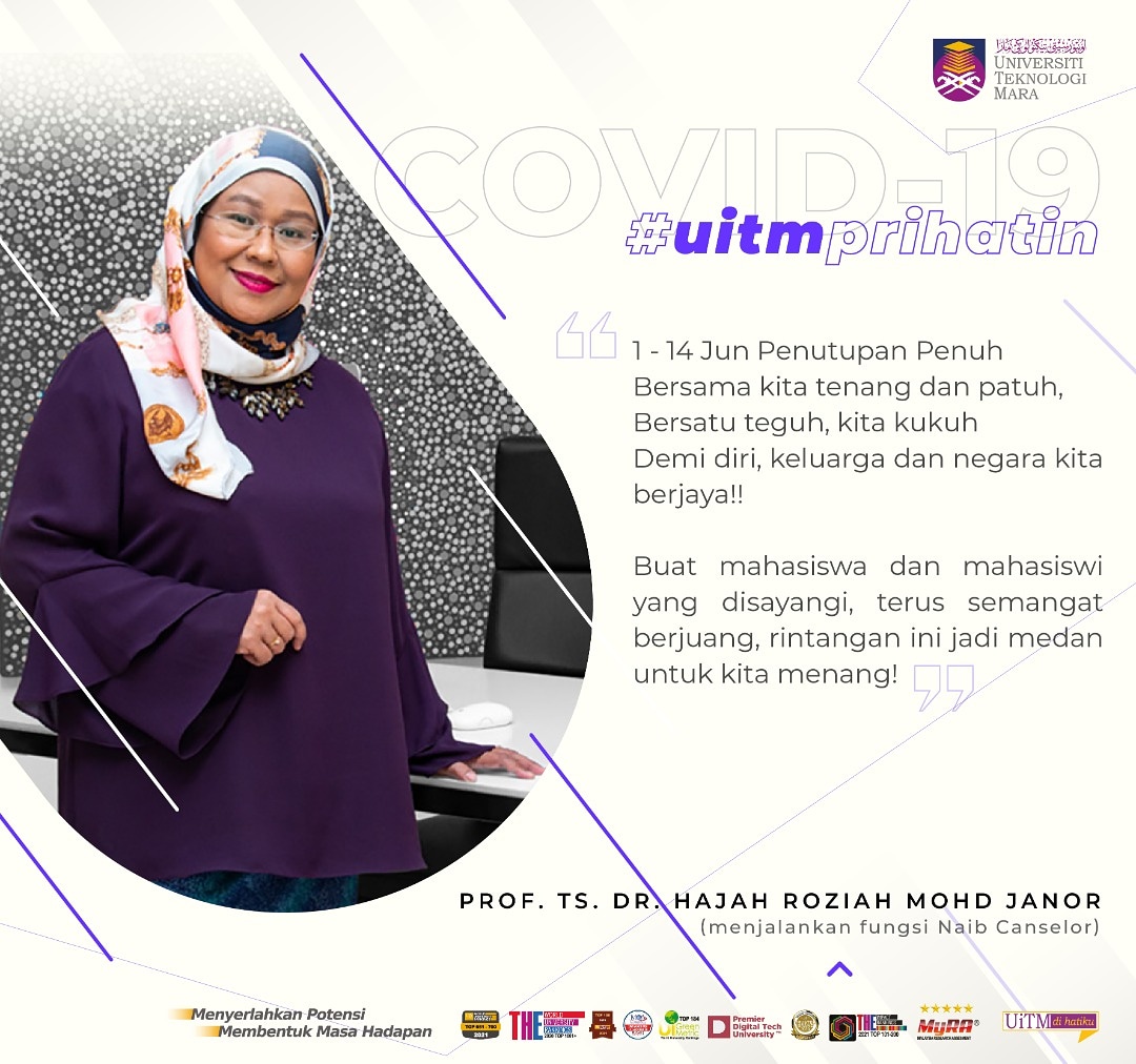 uitmofficial's tweet photo. Kita perlu menang, hadapi cabaran covid-19 dengan tenang #uitmprihatin #kitajagakita #uitmdihatiku https://t.co/cMw1LwMyHK