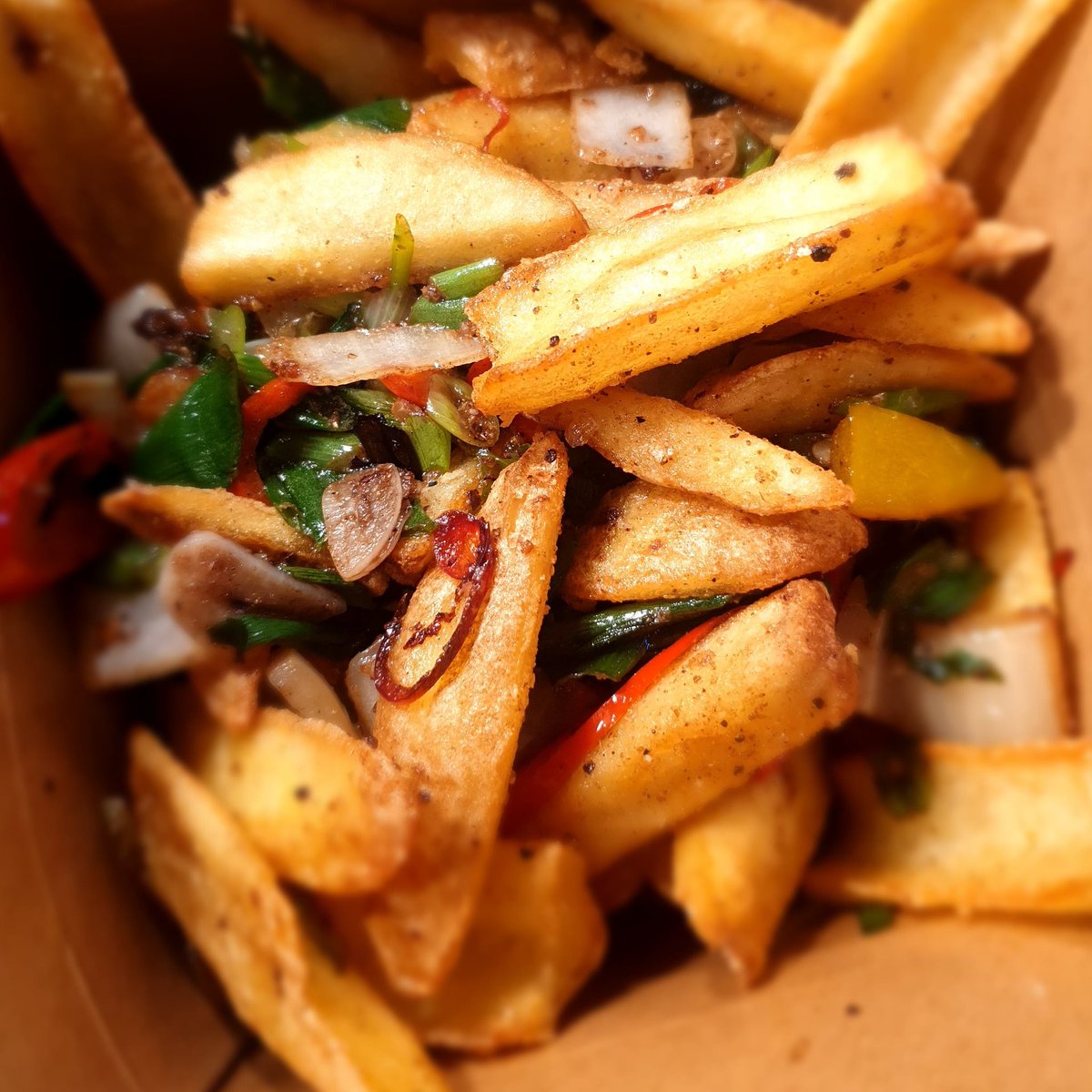 We had a belter of a day yesterday! Cheers to everyone who came and scoffed loads of patties and THESE tasty salt n' pepper fries, they're ruddy divine!