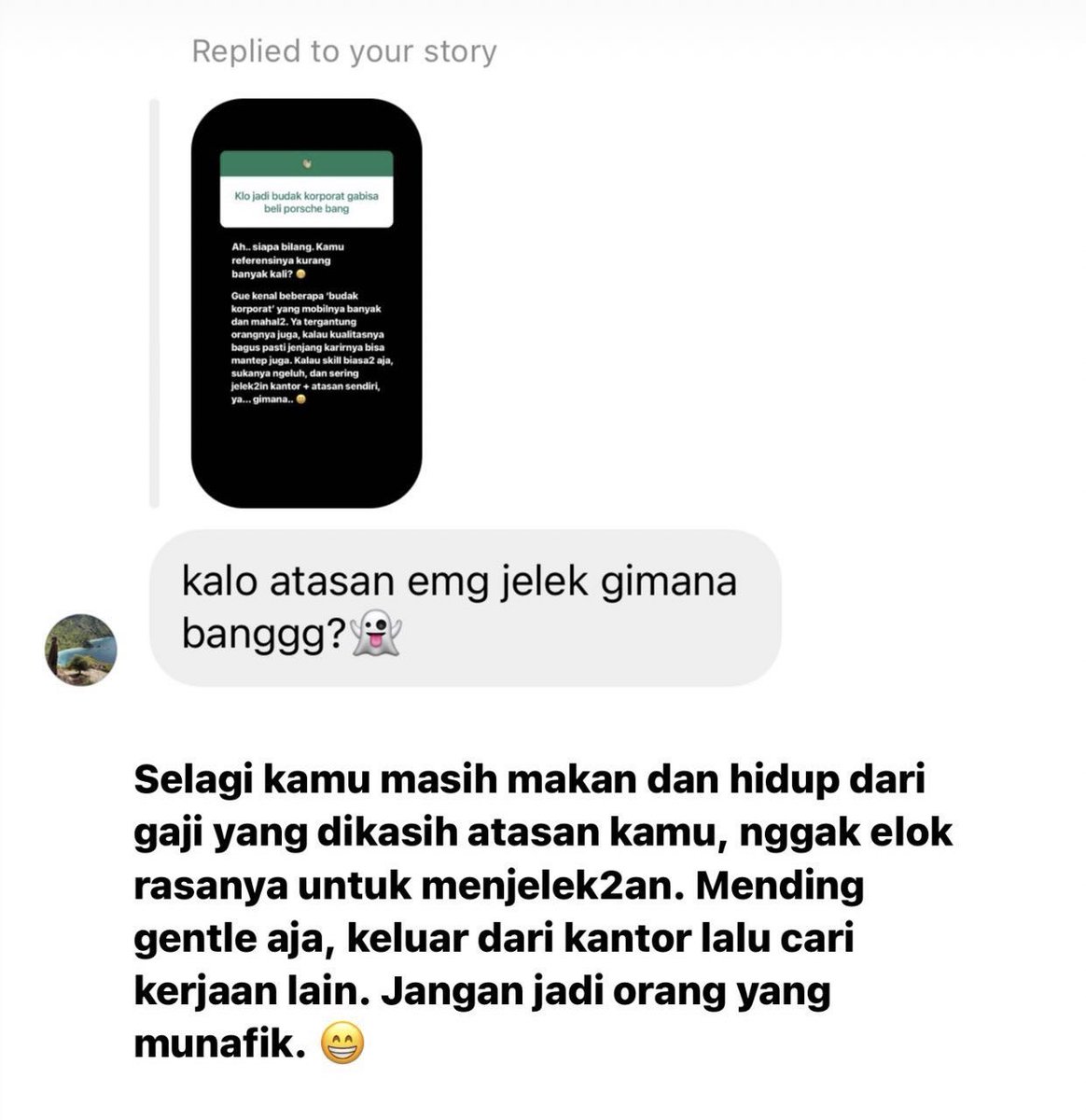 dimejakantor's tweet photo. Respond @Poconggg di instagramnya ini menjawab semua yang protes atau bahkan mencaci atasan atau perusahaan tempat dia berkerja.

Be Gentle. hargai atau cari perusahaan yang kamu suka...... dan yang mau menerima kamu tentunya. https://t.co/BQiOIcvJ7A