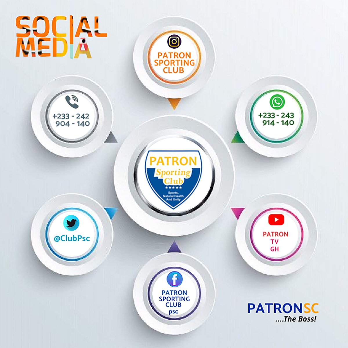 ClubPsc's tweet photo. ARE YOU LINKED?
Get connected to us on your most convenient social media platform for all the club information and other sports related issues. We’re everywhere! 

We’re PatronSC and;
We’re The Boss

Please Share https://t.co/W43QE1hzBY