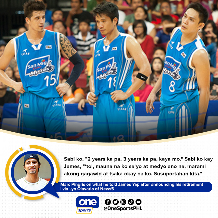 OneSportsPHL's tweet photo. Si James Yap na lamang ang active player sa "PSY" trio kung saan kabilang din sina Marc Pingris at Peter June Simon.

Naniniwala si recently retired "Pinoy Sakuragi" na marami pang ibubuga si "Big Game." https://t.co/qzSa905QrC
