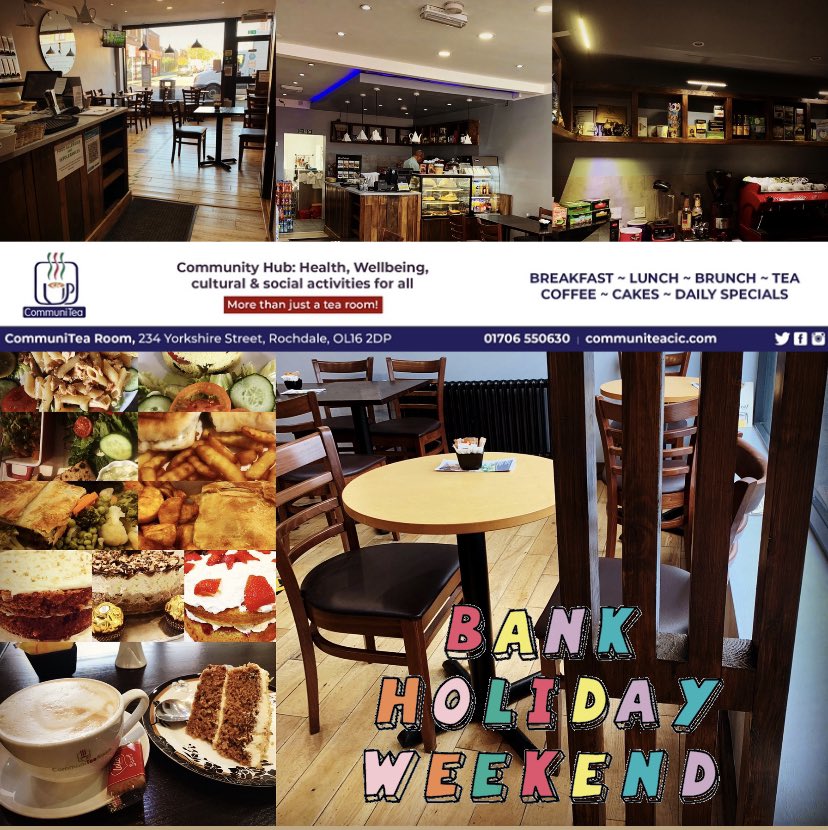acesrochdale's tweet photo. Start off the bank holiday weekend with a great #breakfast .. for lunch / brunch try our homemade dishes & pies 🥧
... treat yourself to delicious cakes 🍰 baked in store...
And of course the very best in #teas 🫖 & #coffee ☕️ #communitearoom #rochdale https://t.co/cKI3dYFC4W