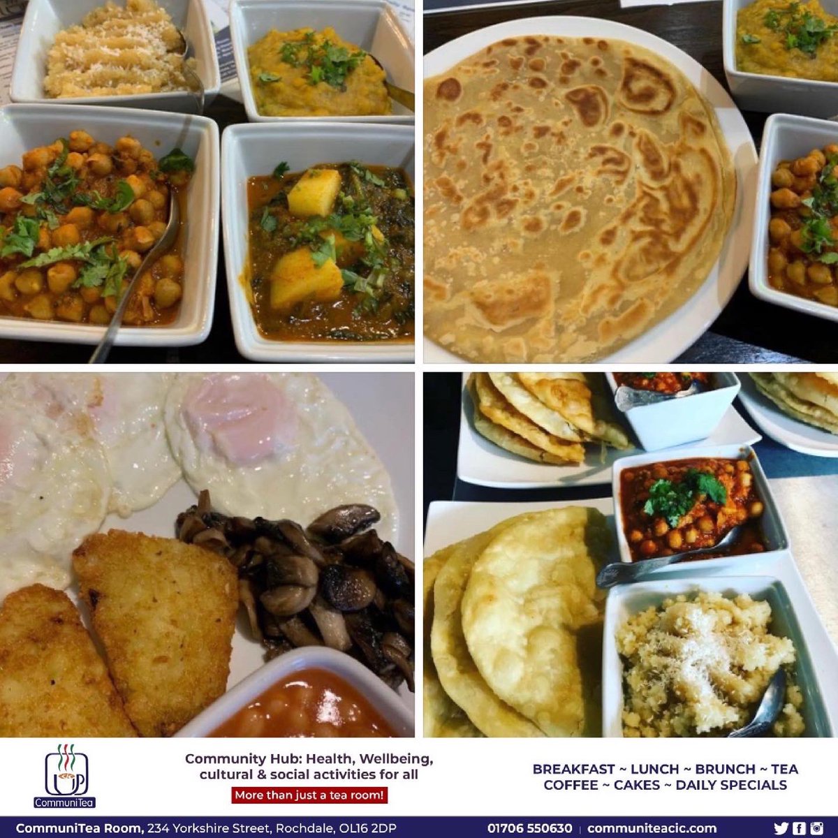 acesrochdale's tweet photo. Start off the bank holiday weekend with a great #breakfast .. for lunch / brunch try our homemade dishes & pies 🥧
... treat yourself to delicious cakes 🍰 baked in store...
And of course the very best in #teas 🫖 & #coffee ☕️ #communitearoom #rochdale https://t.co/cKI3dYFC4W