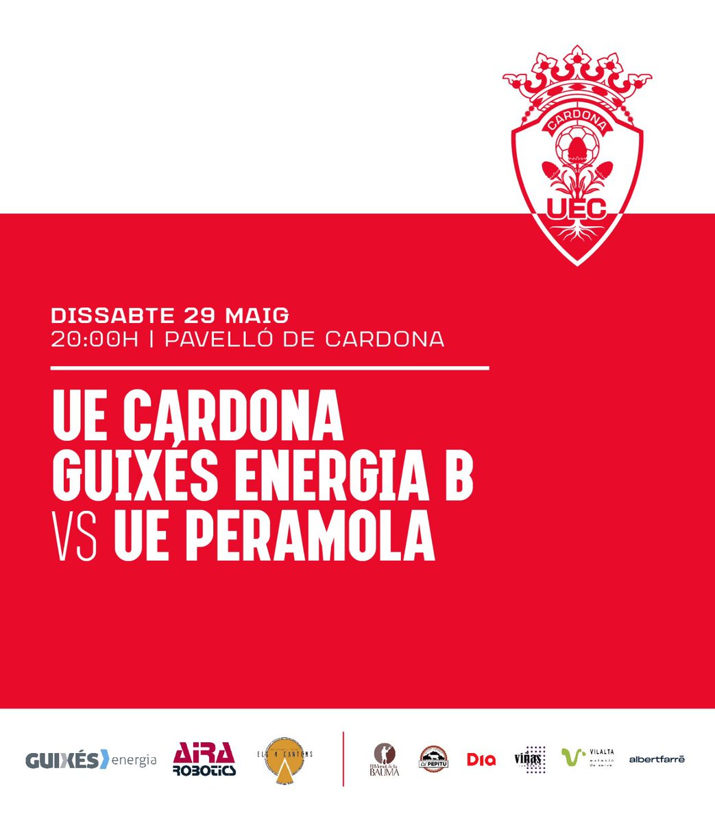 Avui a les 20h el sènior B rep al UE Peramola, us esperem al pavelló! 
#SomUnió