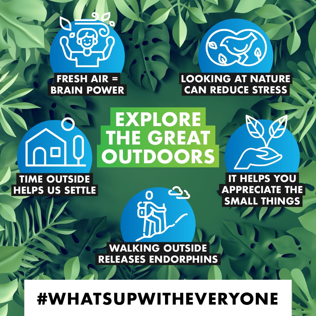 We've got a new challenge for you today... and this one is all about getting outside. 

Safely, of course. 

This is because nature is so good for your mental health. Here's how.

#WhatsUpWithEveryone #MentalHealth