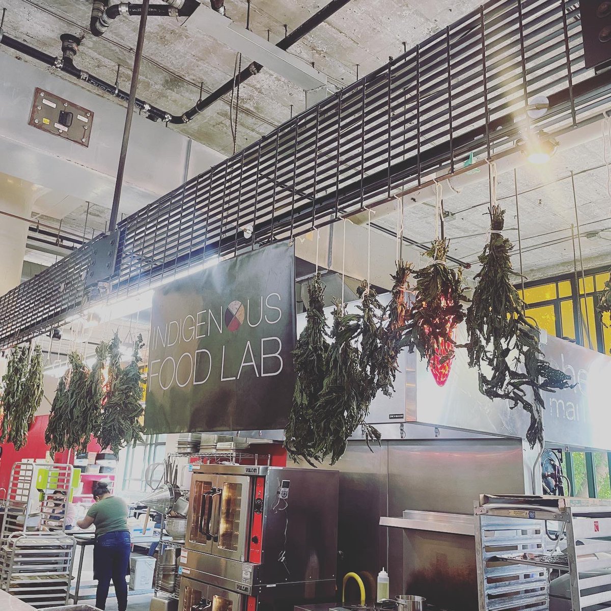 Comfrey, wild bergamot, and wild nettles are hanging to dry right now in the Indigenous Food Lab kitchen. 

These ingredients were harvested from our garden or foraged, and we have lots of exciting things that we plan to do with them.