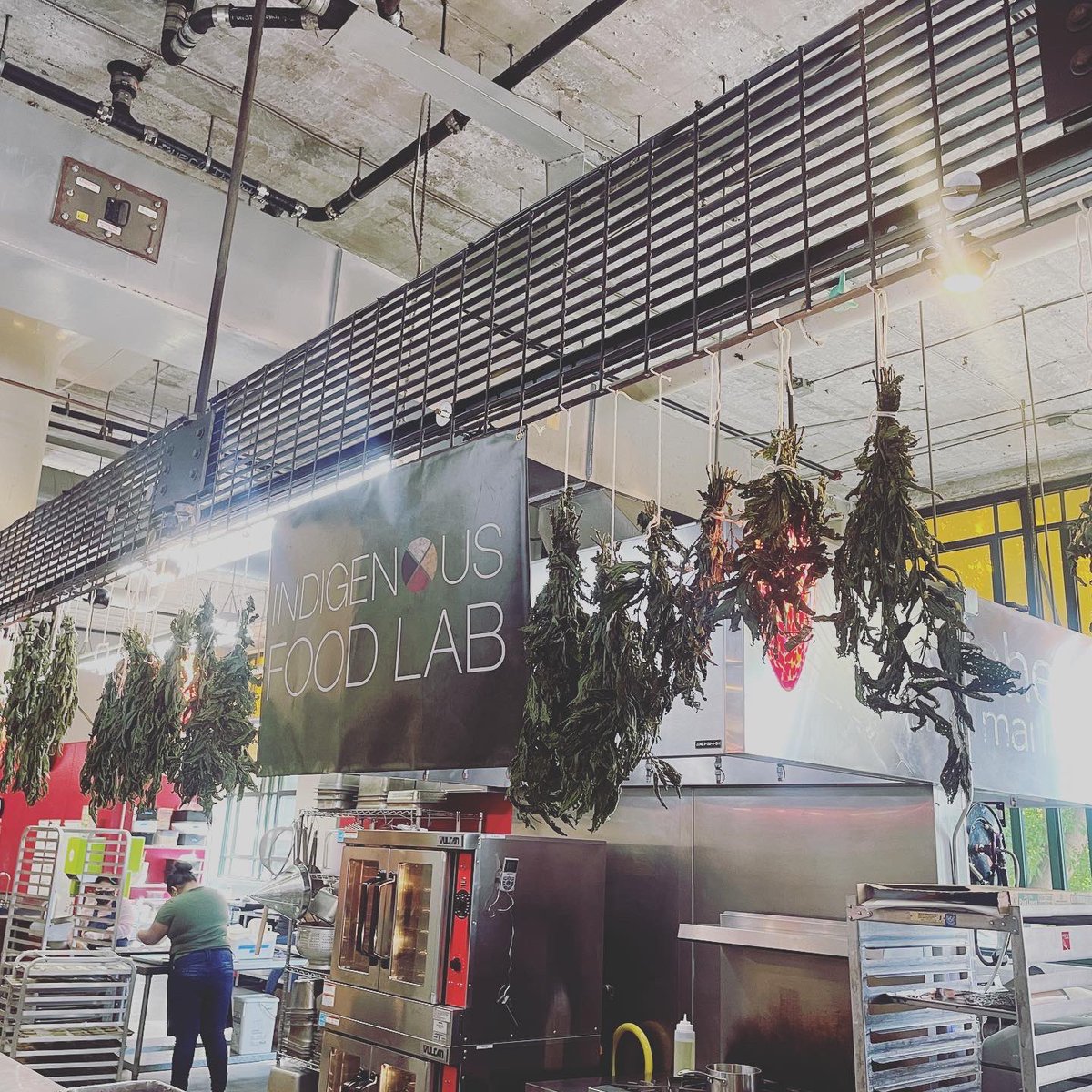 Comfrey, wild bergamot, and wild nettles are hanging to dry right now in the Indigenous Food Lab kitchen. These ingredients were harvested from our garden or foraged, and we have lots of exciting things that we plan to do with them.