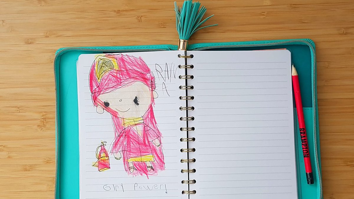 BramptonFireES's tweet photo. 🙌This picture just brightened up our day! 😍

Thank you Sood family for sharing little Rayva’s drawing she did for Community Helpers week at school. 

👩‍🚒A female firefighter – "girl power" indeed!     ^RC https://t.co/11sGlnX6Ww