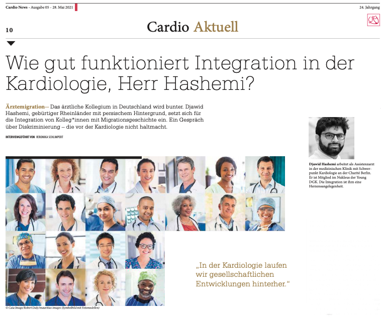 DjawidHashemi's tweet photo. Vielen Dank an das Team #CardioNews für das Schlaglicht in der aktuellen Ausgabe!
#Diskriminierung gehört immernoch zum Alltag in der #Kardiologie - wir können das ändern!
Die Aufmerksamkeit steigt - merci, @DGK_org!

#NoToRacism #NoToSexism

@YoungDgk @TRassafMD @thiele_holger https://t.co/Ppx4lVYcrb