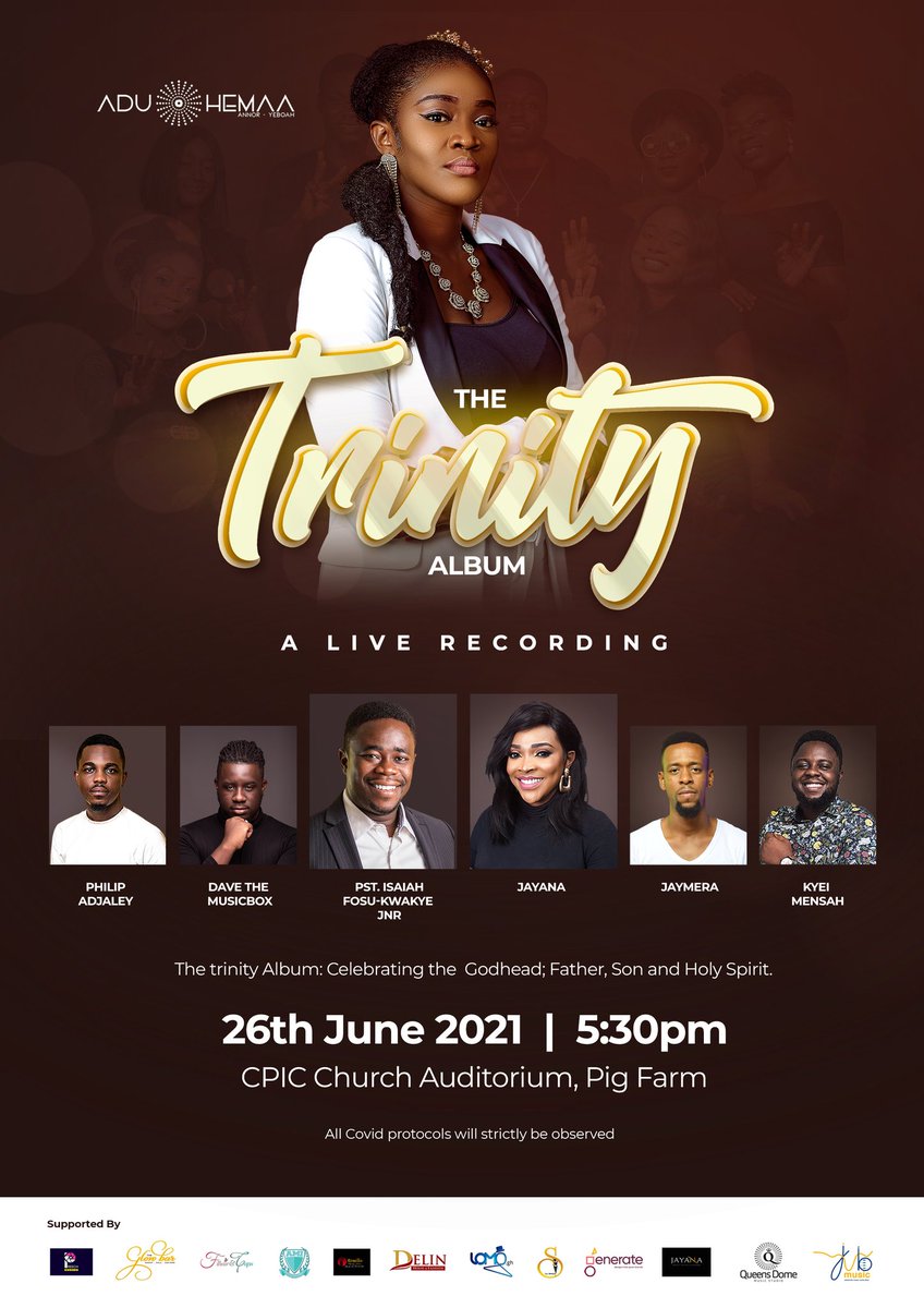 QueensdomeM's tweet photo. 🔊  Hello Saints. 😇 
I would like to OFFICIALLY INVITE you to THE TRINITY LIVE ALBUM RECORDING

 🔥 Happening on 26TH JUNE 2021 SATURDAY.
 
🔥 LOCATION : CHRISTIAN PRAISE INTERNATIONAL CENTRE, PIG FARM
PRAY WITH US.🙏🏾
#ADUHEMAA #TRINITYALBUMEVENT
PLEASE SHARE🙏🏾❤️🔊 https://t.co/4jwgfkTZpf