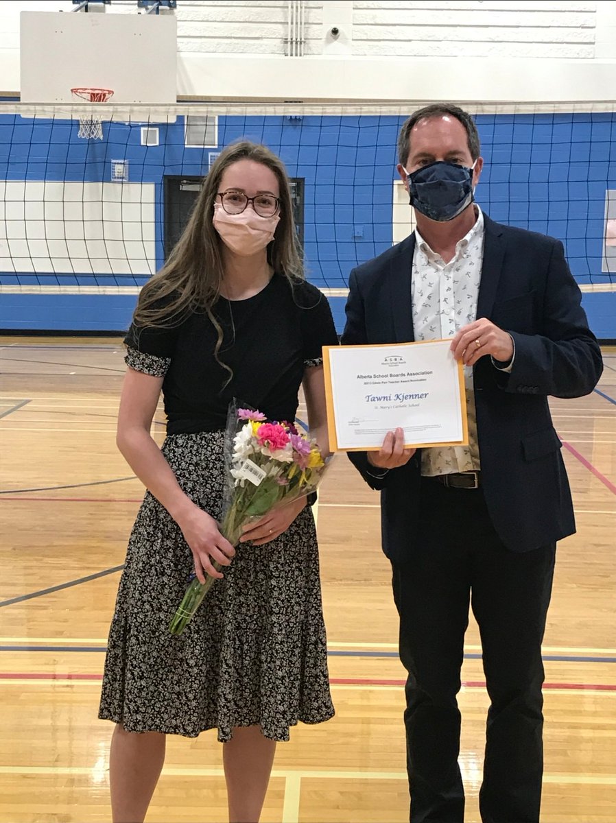HUGE congratulations to our stellar first year teacher, Ms. Tawni Kjenner! She not only was our school's nominee for the Edwin Parr award for excellence in 1st year teaching, she is going forward as our  <a href="/EICSCatholic/">Elk Island Catholic Schools</a> district nominee!  We are so blessed to have her on our staff!