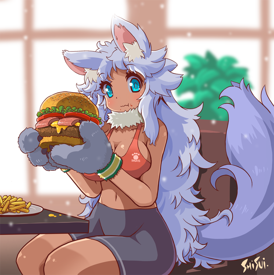 「ちょっと間が開いたけどオリジナルでお絵描き～。
フィットネスはじめたらご飯が美味」|しすいのイラスト