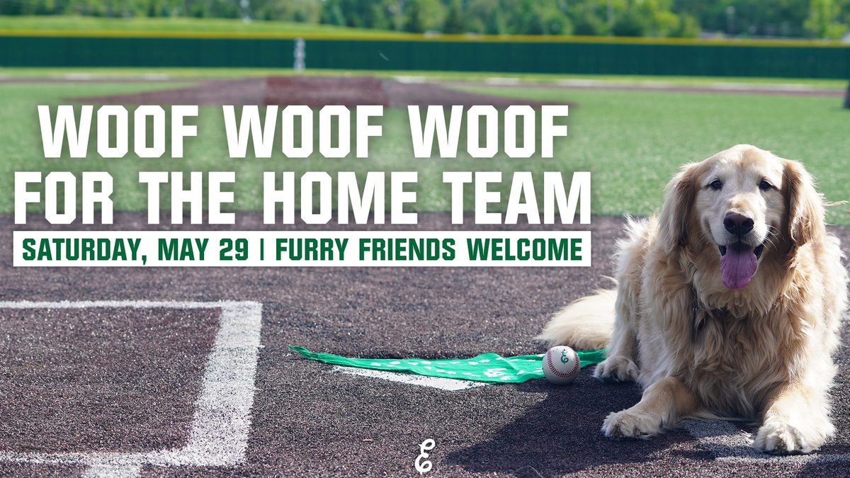 EMUAthletics's tweet photo. 🐶Who let the dogs out 🐶

Don’t forget, today is Bark in the Park day at @EMU_Baseball! 

Bring your furry friend to Oestrike Stadium at 3 p.m. for a FREE Script E bandana ✅⚾️😏

#EMUEagles https://t.co/hgk2WVXVZR