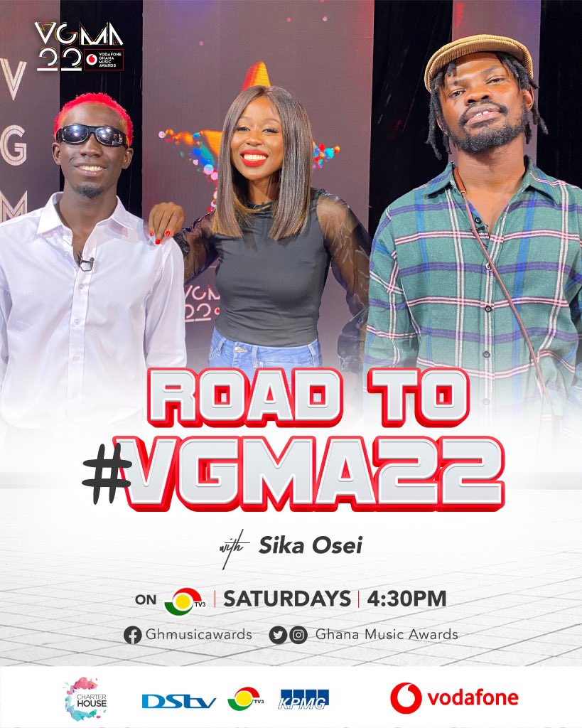 On today’s episode of Road 2 VGMA22, join @officialsikaosei gets up close & personal wit @fameye_music & @bosom_pyung We also caught up wit a first time #vgma22 Producer of e yr Nominee, @yung_d3mz Don’t miss today’s convo! #VGMA22 #strongerwithmusic