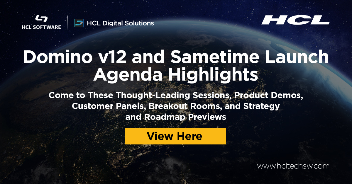You ARE coming to the launch of 𝗗𝗼𝗺𝗶𝗻𝗼 𝘃𝟭𝟮 𝗮𝗻𝗱 𝗦𝗮𝗺𝗲𝘁𝗶𝗺𝗲 𝘃𝟭𝟭.𝟲?

Take a peek at our agenda highlights! 😉 hclsw.co/vru12e
