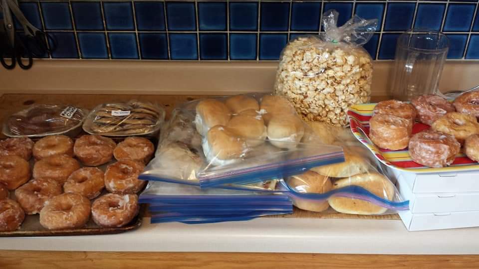 Jennest's tweet image. Today I'm dreaming of past @nhmreliefsale days and wishing for just a few doughnuts or spring rolls.