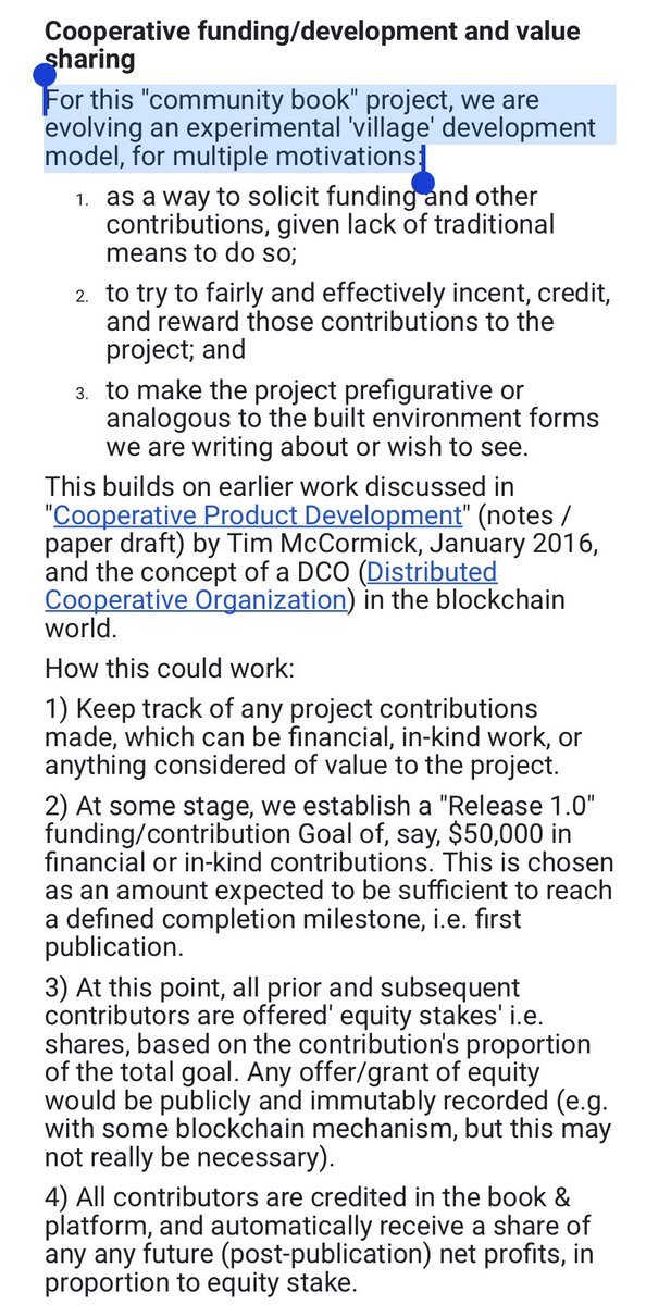 tmccormick's tweet photo. @UCLpress @JFLenhard @MaxCamCentre @DeirdreMcClosk @gkiely @UChicagoPress @OAPENbooks @SN_OAbooks @_ChristinaEmery @ArchitectureMPS @geoloss excellent. I've been exploring such b/c working on experimental open book project @VillageBuildngs. As a un(dis?)affiliated &amp; unestablished researcher/writer/organizer, I've little expectation of publisher support. So I've proposed a prefigurative, co-op community funded approach https://t.co/oNDX6rMyXl