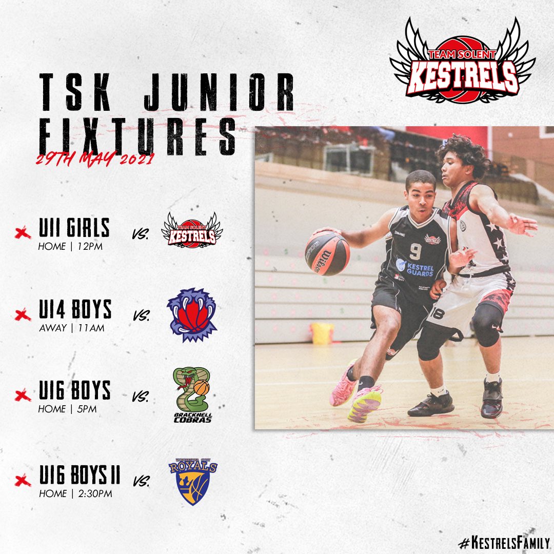 Junior Fixtures

4 more games this weekend as the junior action continues, with the U11 Girls taking the floor for their first competitive action ever, for an intra-squad scrimmage!

#KestrelsFamily #GameDay