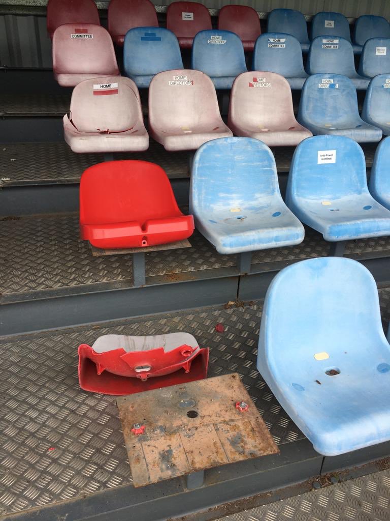 Westfieldsfc1's tweet photo. Have a word with yourselves😡😡
Those responsible, and you know who you are need to offer to replace the seats you have smashed, wonder if we know who you are 🤔👮‍♀️ https://t.co/x6KQzkIiFK