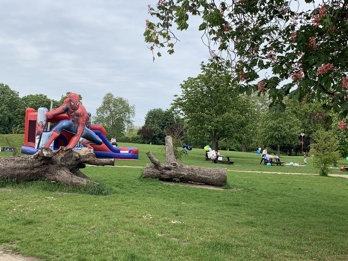 CulturalRachel's tweet photo. @theroyalparks really not loving the inflatable Spider-Man at the Gloucester Gate playground this morning https://t.co/ZtUeB4l8NJ
