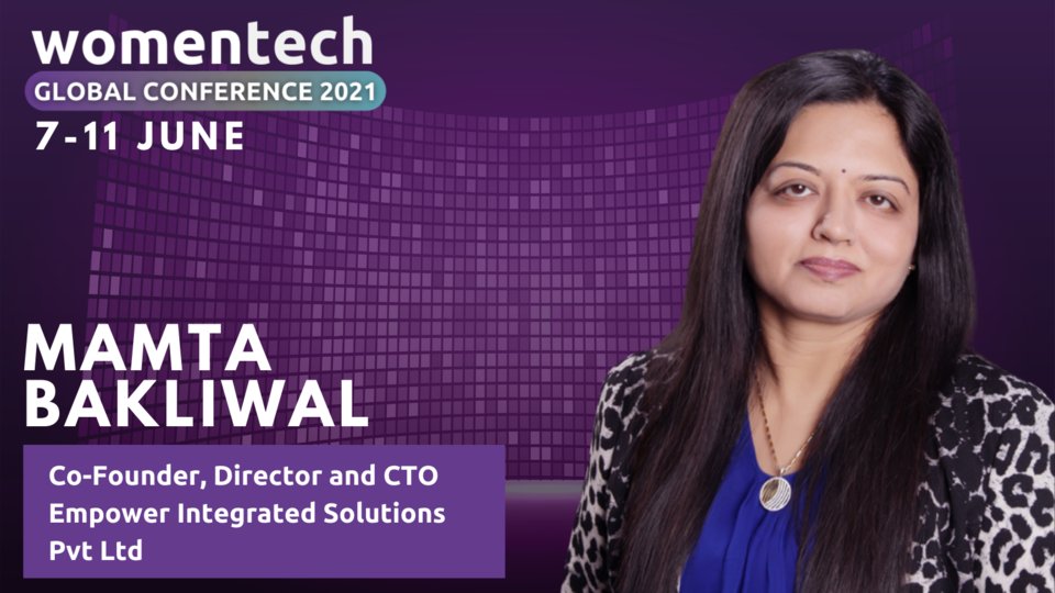 🎤 In her #WTGC2021 talk, Mamta Bakliwal will focus on demystifying the myths and enforcing that girls can do tech, and women can embrace challenges and thrive as #techentrepreneurs.

🎫 Get Your Ticket Now:  shop.womentech.net

#womenintech