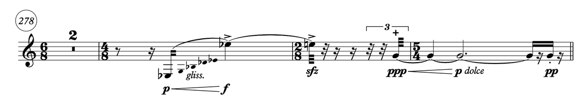 m_galvagno's tweet photo. Perhaps not the most protagonist entry, but this #horn one from #WilliamBlank #Alisma (Triple Concerto for #violin, #cello &amp; #clarinet, recently premiered @elbphilharmonie) is something to be listened to!

Engraved on @AvidSibelius! 
#musicnotation #engraving #contemporarymusic https://t.co/45zS07zpUl