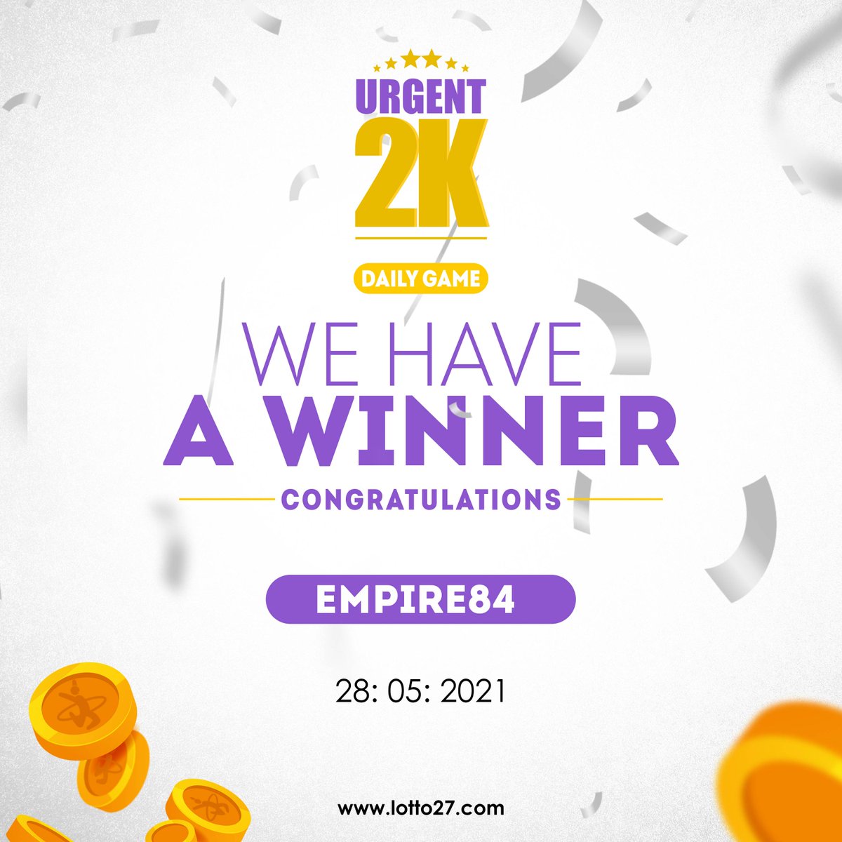 Lotto27ng's tweet photo. Announcing Yesterday's winners for our daily Urgent2k &amp; weekly flex draw.

SWIPE ------>

You can be next!

Simply click on the Instant Games link on our Bio to stake.

#lotto27 #lotto27instantgames #urgent2k #sure5k #flex #lottery #raffledraws #games https://t.co/XRbdBBxmkT