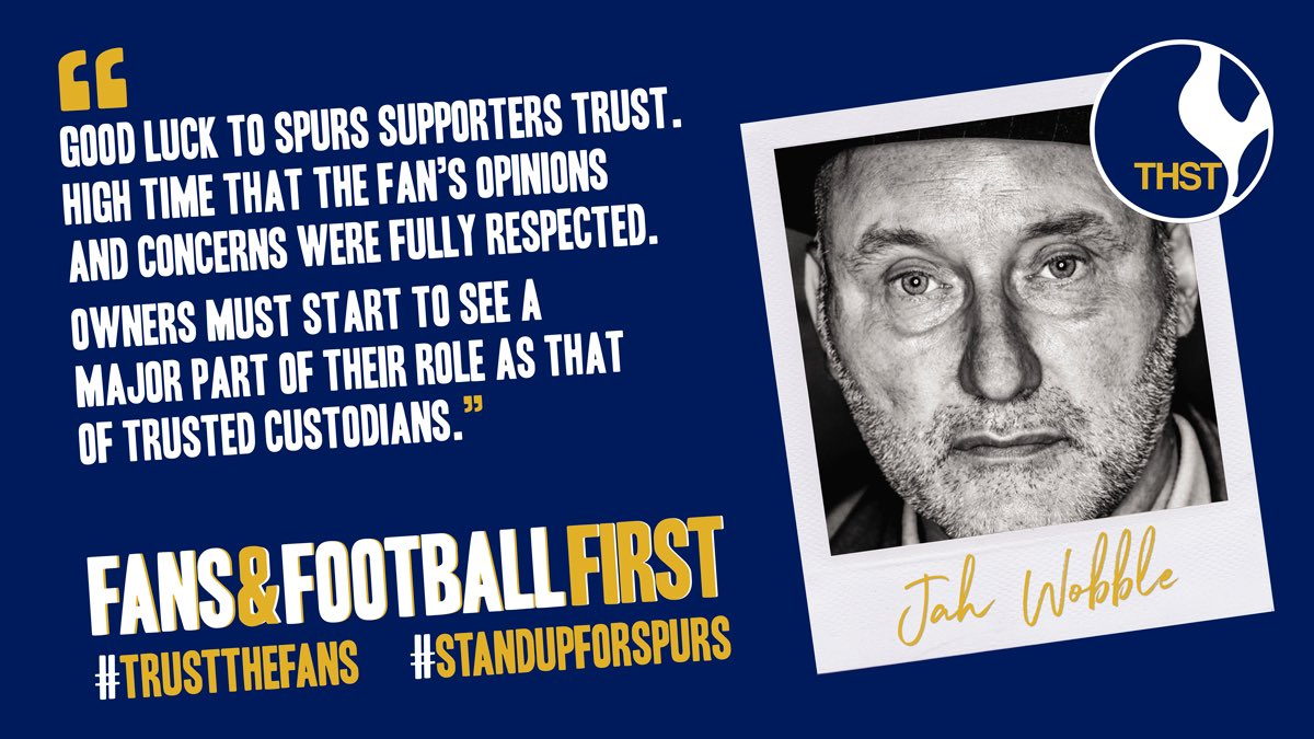 Almost 200k views of the ‘Dear Board’ film so far and #StandUpForSpurs trending on launch night. Now, adding his voice to the call to put #FansAndFootballFirst is <a href="/realjahwobble/">Jah Wobble</a>. Join him. Use the hashtags. Share the film. Stand up for Spurs ⬇️

x.com/thstofficial/s…