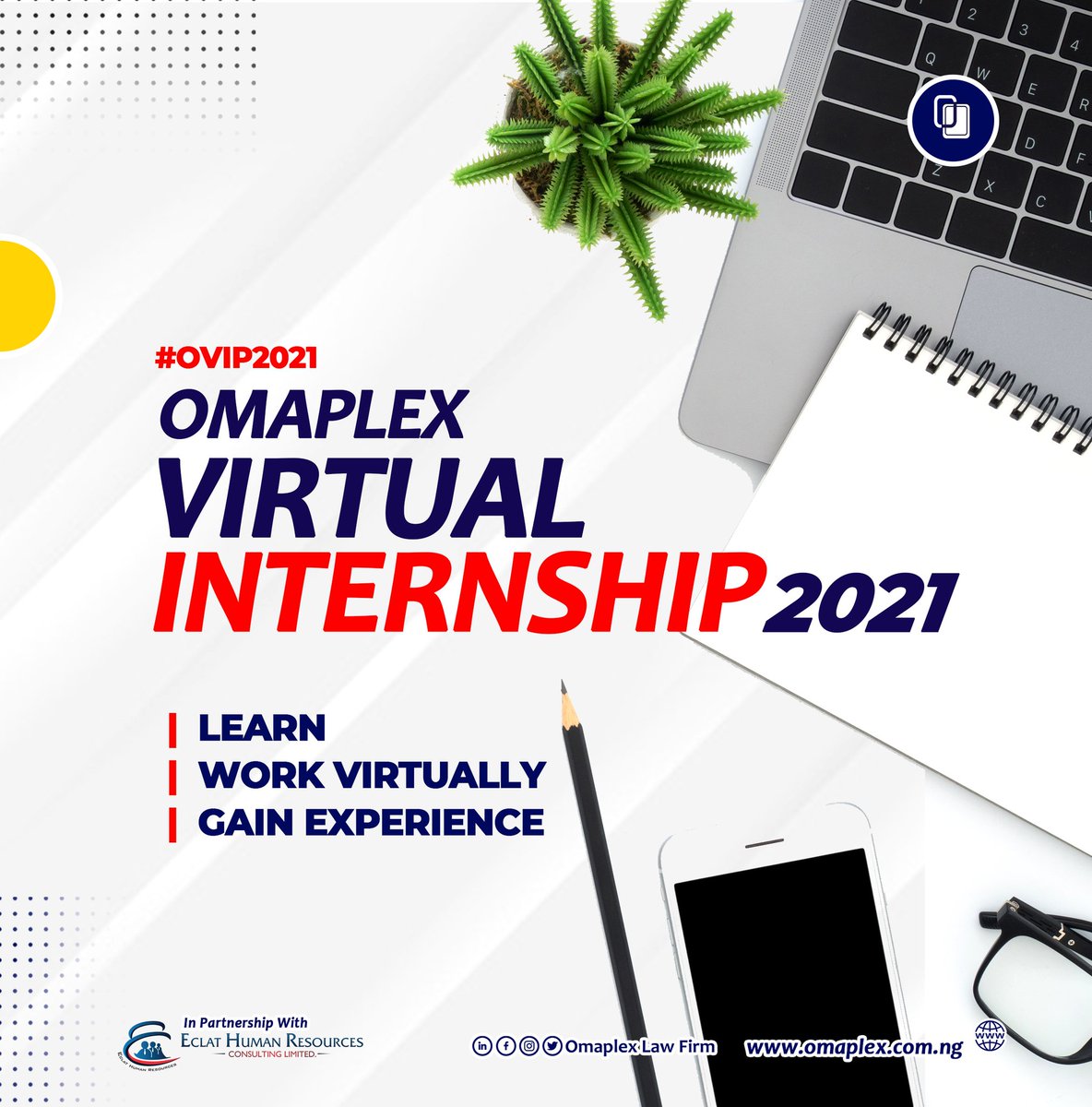 iam_ezekielibe's tweet photo. I am grateful to Omaplex Law Firm for shortlisting me for the Omaplex Virtual Internship Program (OVIP) 2021.
I look forward to interning virtually, gaining experience and exposure.
#OmaplexVirtualInternship #OmaplexLawFirm #diaryofalawstudent #studentlawyer https://t.co/akmN7wicXi