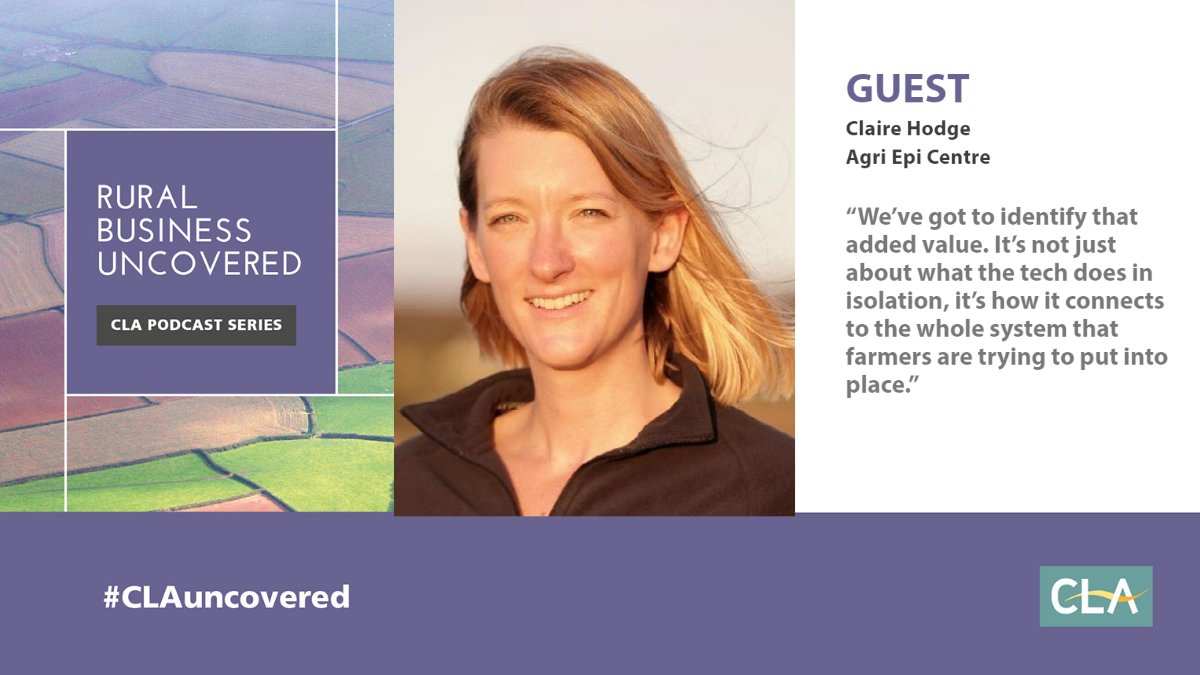 Discover all about the benefits and opportunities within agri-tech in our latest podcast with @ClaireHodgeAgri from @agri_epi, Jake Freestone from @OverburyEnt, and Adam Slate from @BardsleyEngland. 🌱 Listen here 🎧👉 bit.ly/2RJTzWZ #TheCLA #CLAuncovered