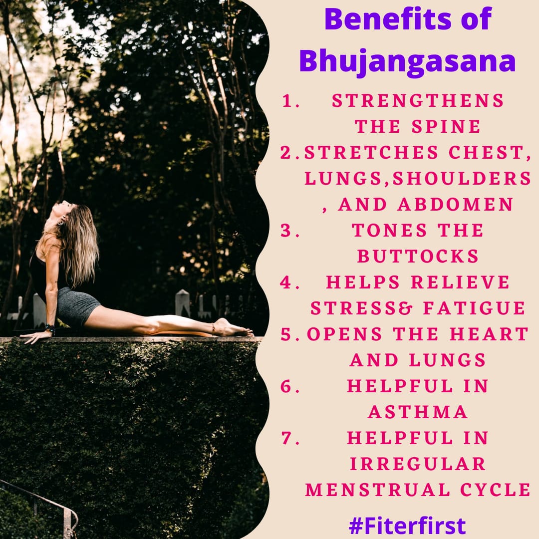 FiterFirst's tweet photo. In Sanskrit, the word Bhujangasana comes a combination of two words- 'bhujanga' which translates to 'cobra' or and 'asana' meaning 'posture'. Here are the benefits to perform this yoga pose.
.
.
#fiterfirst #bhujangasana #fitnessmotivation
#healthylife
#yogapractice #yogagirl https://t.co/4hM2gWrs6l