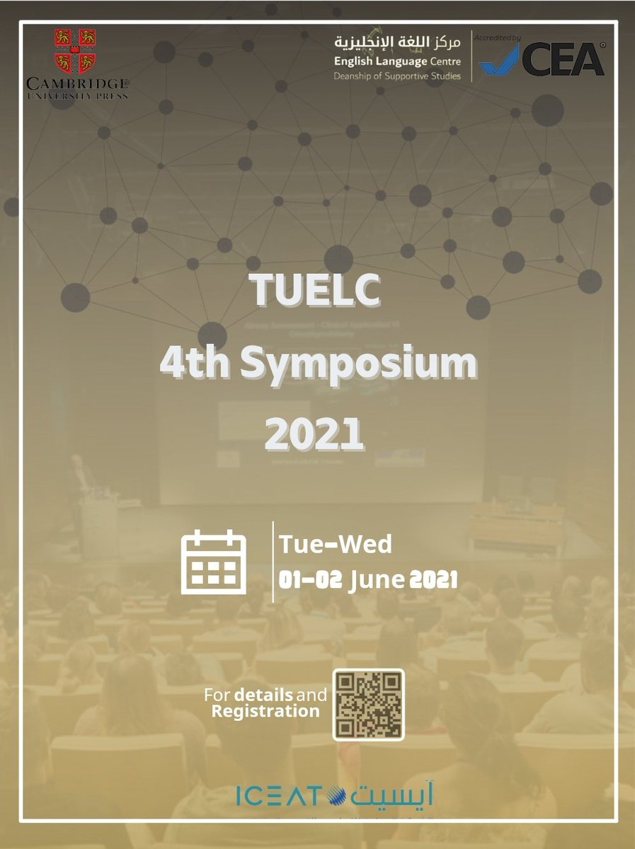 Halkamli83's tweet photo. It's our pleasure at #TUELC to conclude a vibrant #PD calendar with our end-of-year Symposium
In collaboration with @CambridgeUP, we are proud to have a rich agenda with top-notch Saudi and international speakers and many practical workshops delivered by TUELC teacher trainers🏅 https://t.co/xPvBBXRcUY
