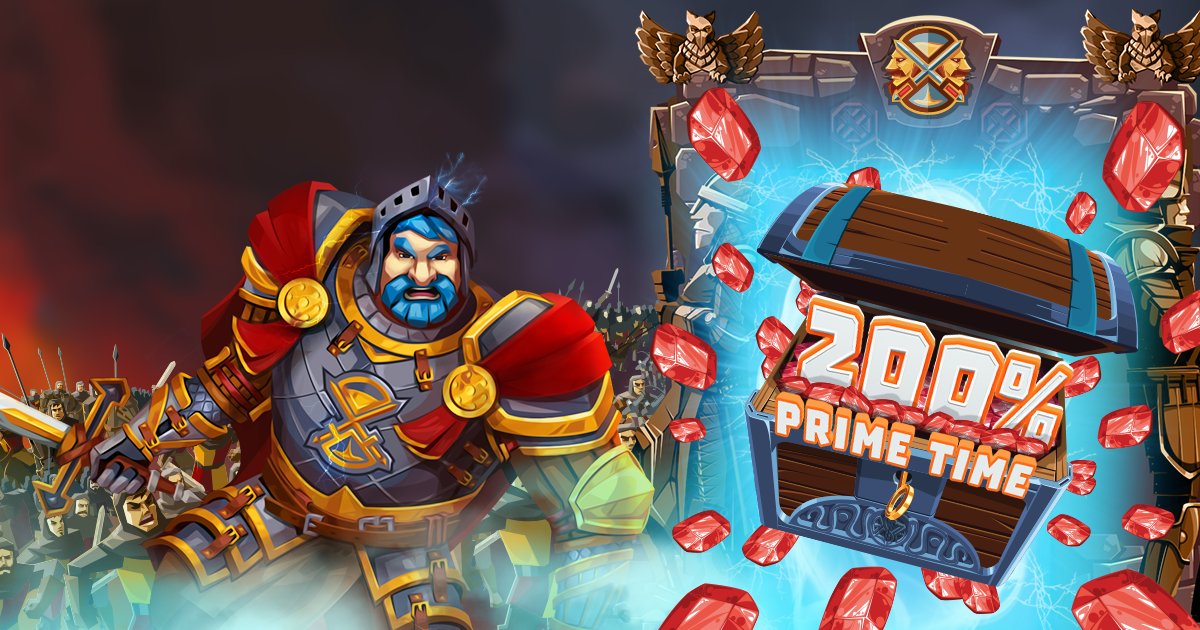 Goodgame Empire on Twitter: "Today's Prime Time - by of Eric - shall enable you to benefit from a 200% bonus, when making a purchase today between 21:00 and 21:30 (