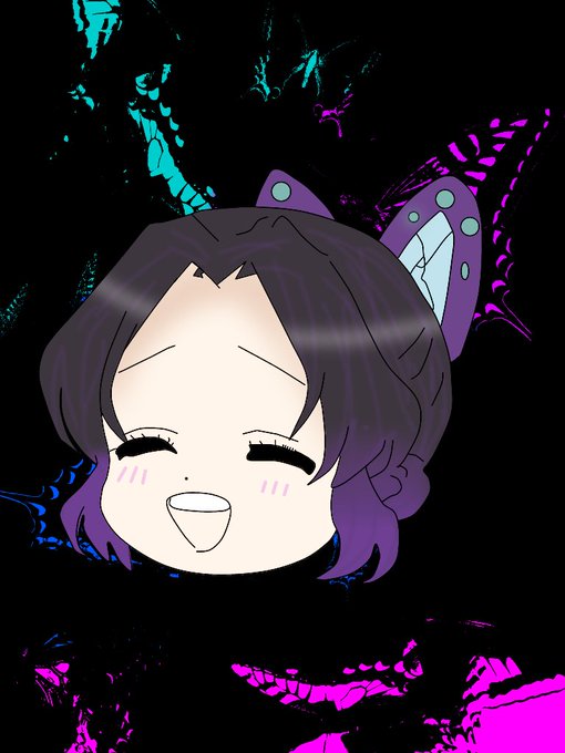 日本国(大日本帝国)さんがTwitterに投稿した胡蝶しのぶ(鬼滅の刃)のイラスト。