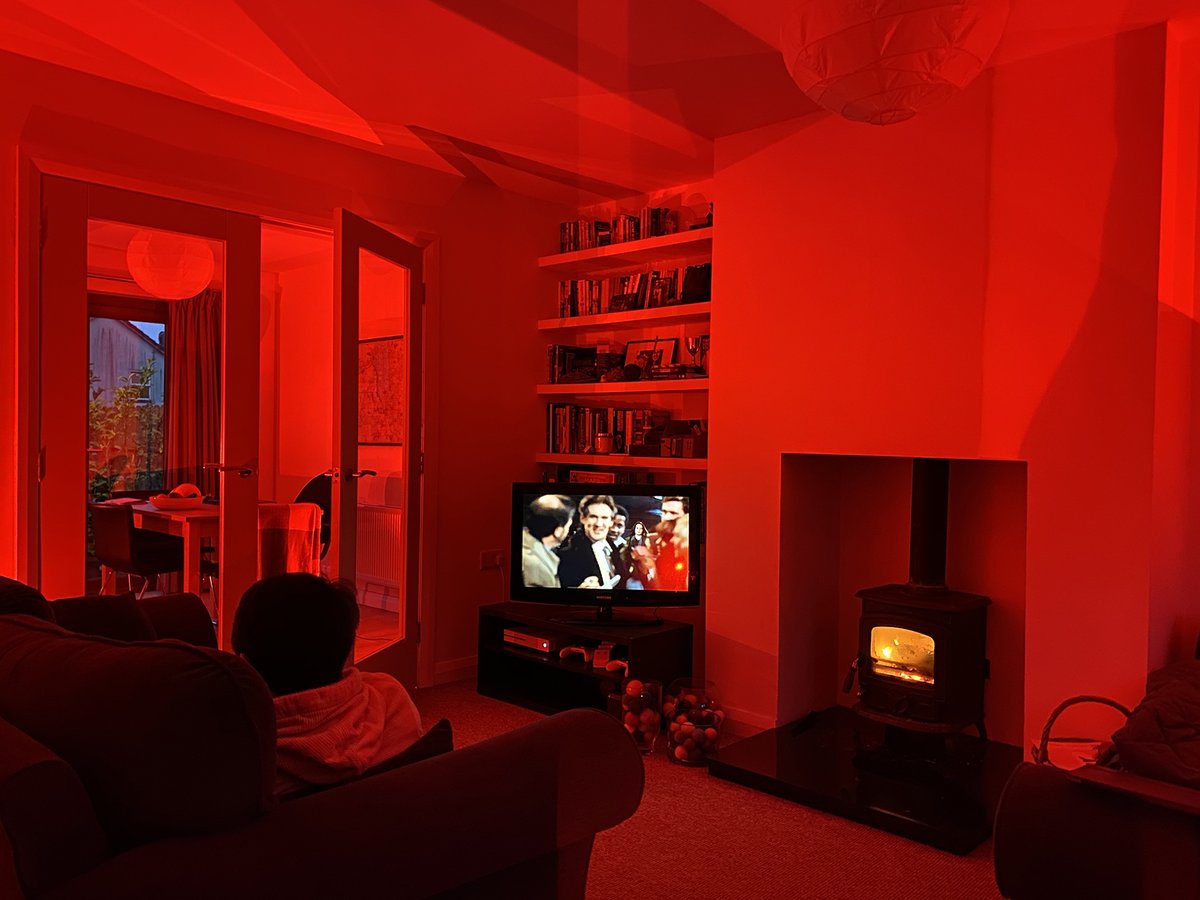 'I was keen to do something durational that responded to the feeling I was having of losing track of days during that initial period of lockdown.” Over seven weeks in 2020, Hanna's home was lit with a different colour, moving through the colour spectrum from red to violet.